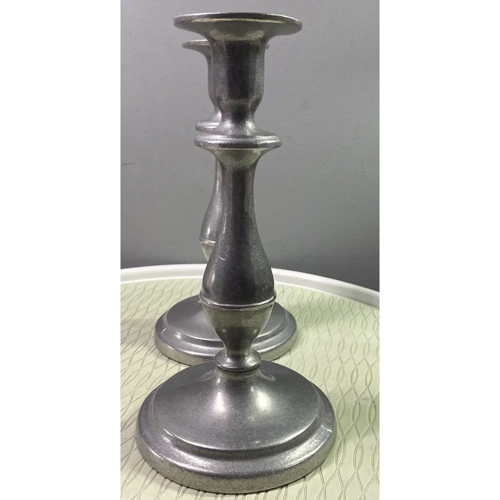 Wilton Armetale RW Pewter Pair of 2 Candlestick‎ Holders 9
